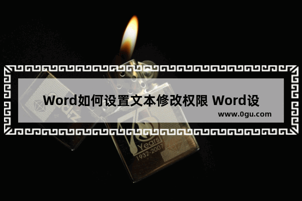 Word如何设置文本修改权限 Word设置文本修改权限的方法