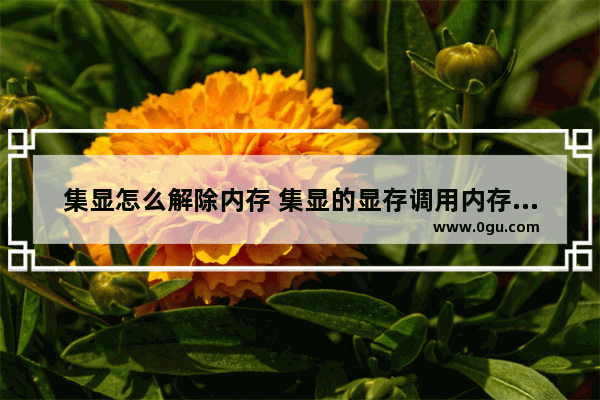 集显怎么解除内存 集显的显存调用内存设置