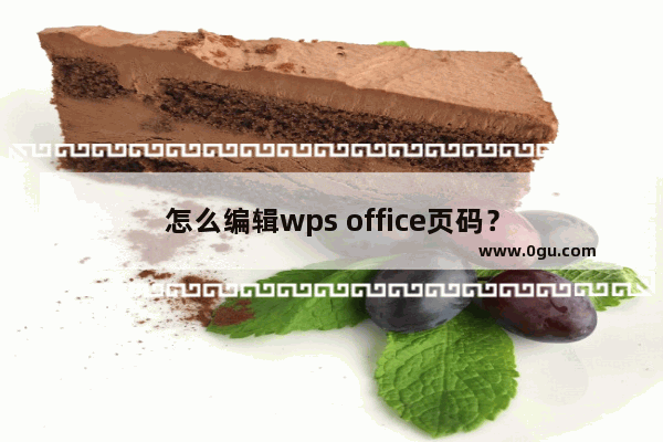 怎么编辑wps office页码？