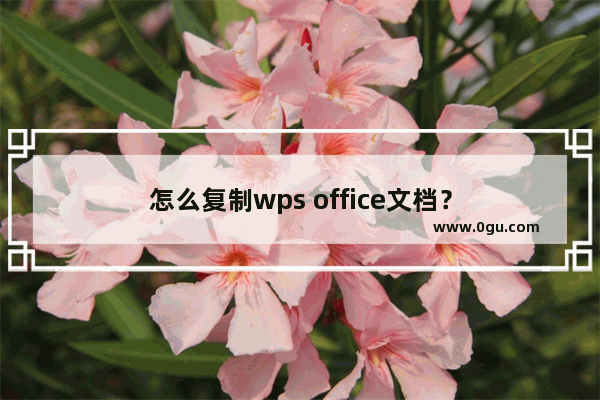 怎么复制wps office文档？