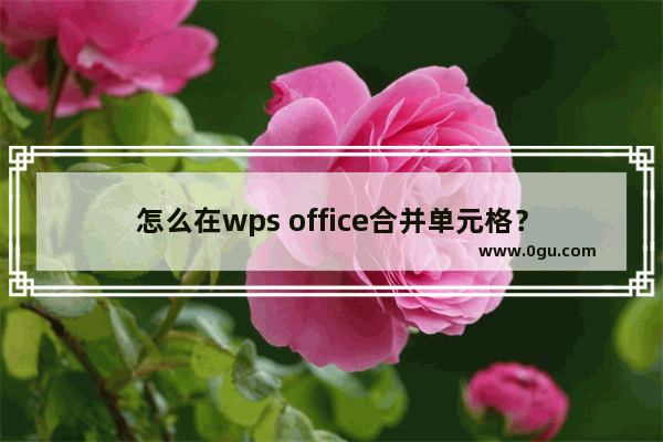 怎么在wps office合并单元格？