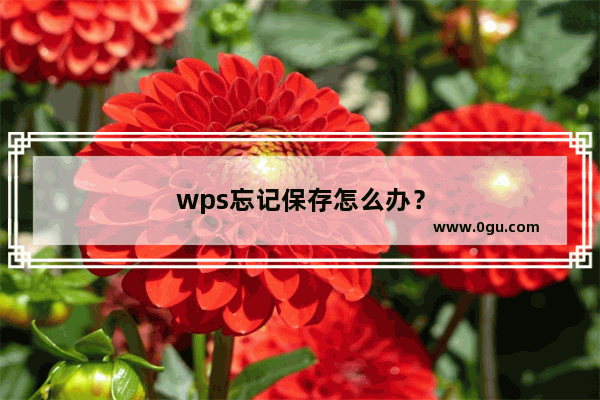 wps忘记保存怎么办？