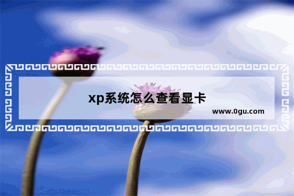 xp系统怎么查看显卡
