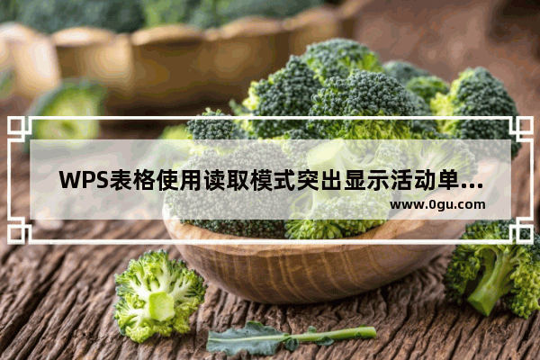 WPS表格使用读取模式突出显示活动单元格所在的行和列