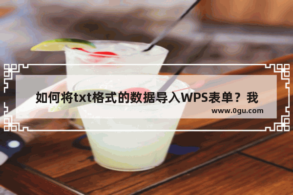 如何将txt格式的数据导入WPS表单？我想进一步处理数据