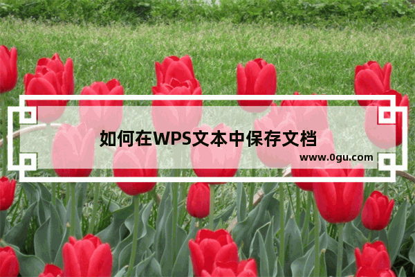 如何在WPS文本中保存文档