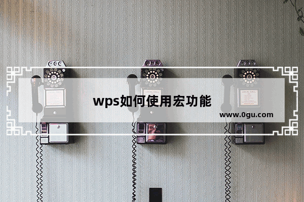 wps如何使用宏功能