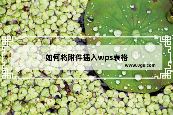 如何将附件插入wps表格