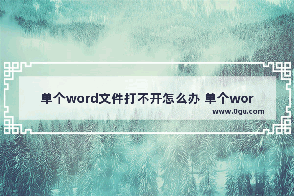单个word文件打不开怎么办 单个word文档无法打开怎么办