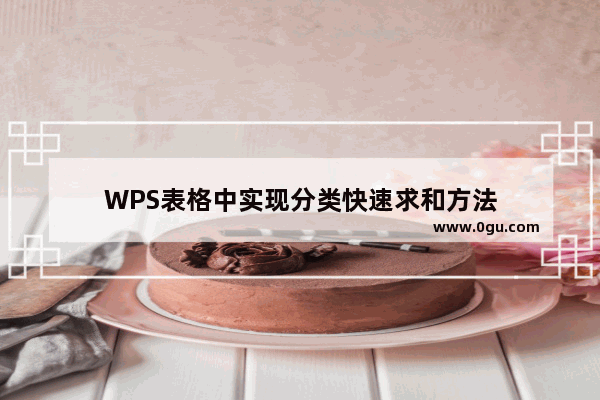 WPS表格中实现分类快速求和方法