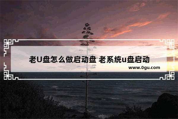 老U盘怎么做启动盘 老系统u盘启动