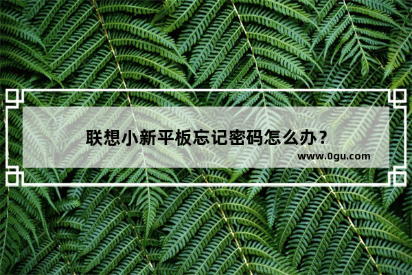 联想小新平板忘记密码怎么办？