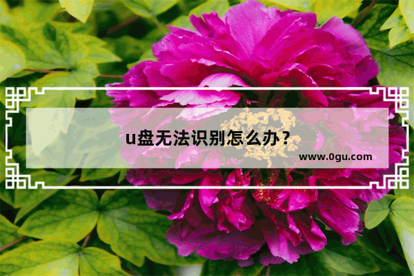 u盘无法识别怎么办？