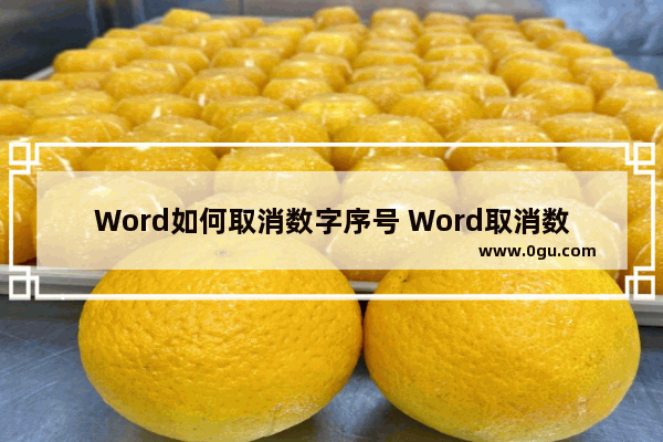 Word如何取消数字序号 Word取消数字序号的方法