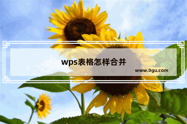 wps表格怎样合并