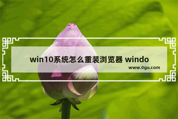 win10系统怎么重装浏览器 windows10怎么重装ie浏览器
