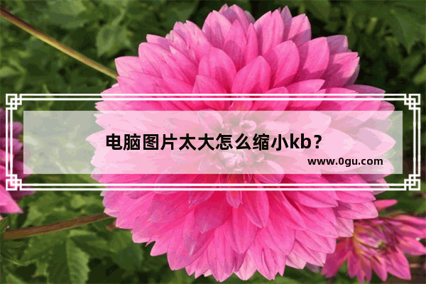 电脑图片太大怎么缩小kb？