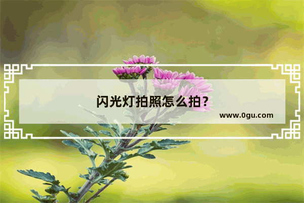 闪光灯拍照怎么拍？