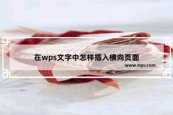 在wps文字中怎样插入横向页面