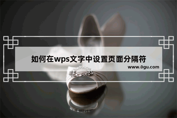 如何在wps文字中设置页面分隔符