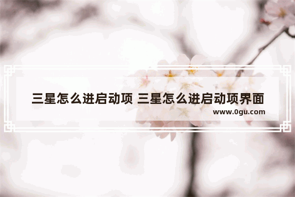 三星怎么进启动项 三星怎么进启动项界面