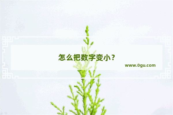 怎么把数字变小？
