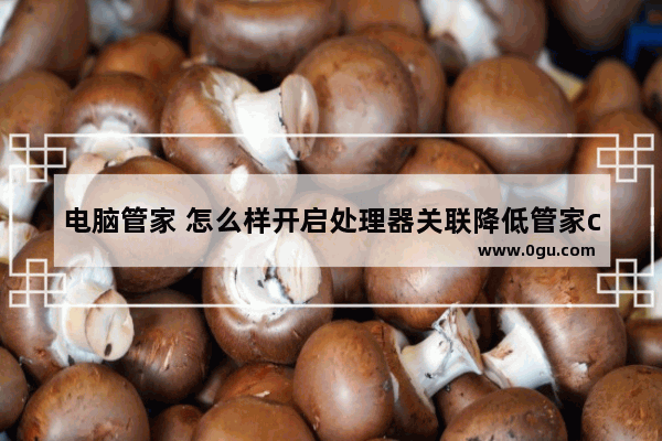 电脑管家 怎么样开启处理器关联降低管家cpu占用？