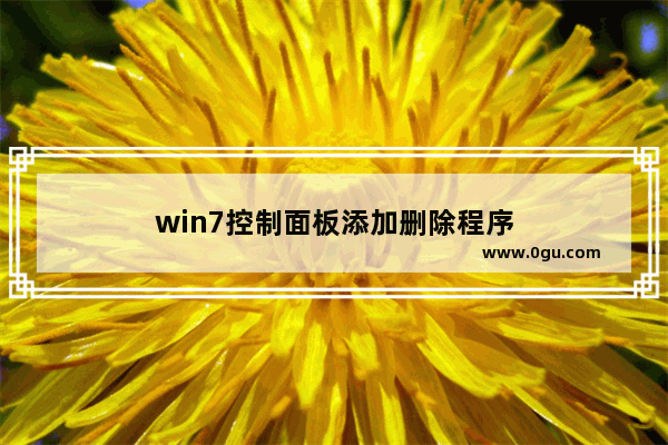 win7控制面板添加删除程序