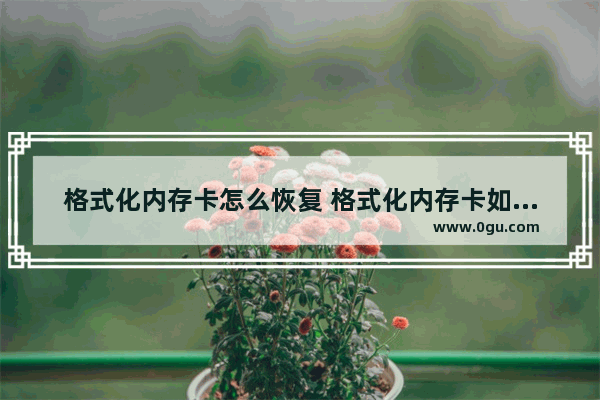 格式化内存卡怎么恢复 格式化内存卡如何恢复
