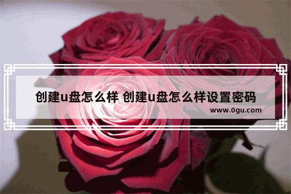 创建u盘怎么样 创建u盘怎么样设置密码
