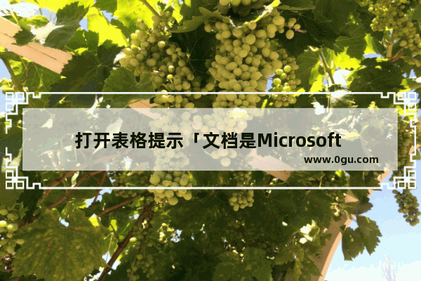 打开表格提示「文档是Microsoft Office95或更早版本格式」，建议转换为97或更新版本问题