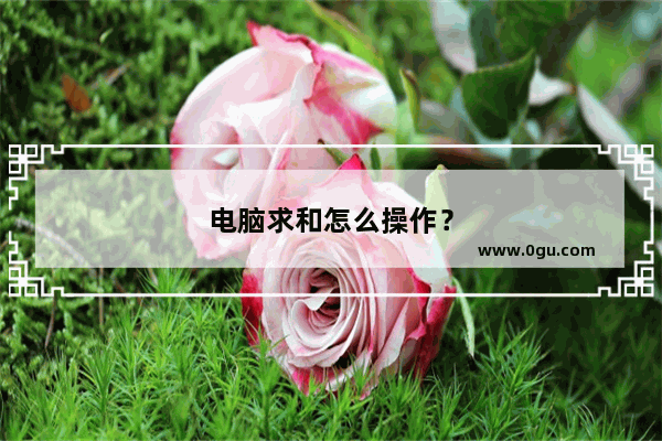 电脑求和怎么操作？