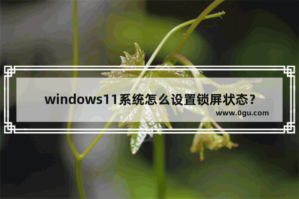 windows11系统怎么设置锁屏状态？