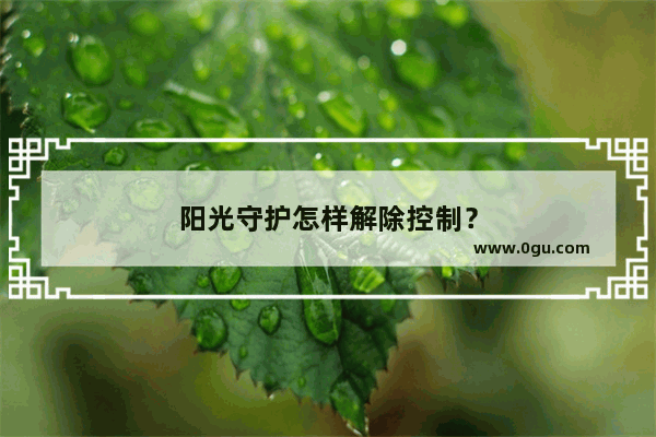 阳光守护怎样解除控制？