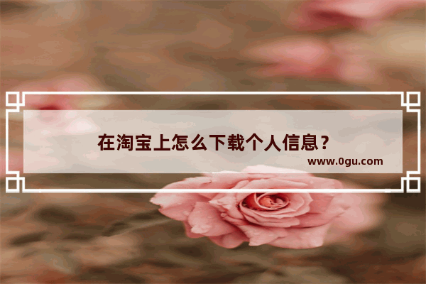 在淘宝上怎么下载个人信息？