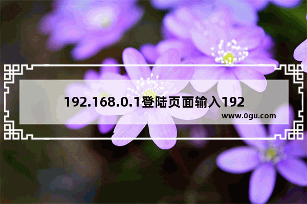 192.168.0.1登陆页面输入19216811登岸页面打不开进不去的处理方