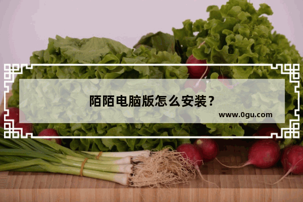 陌陌电脑版怎么安装？
