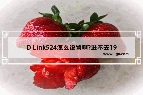 D Link524怎么设置啊?进不去19216801