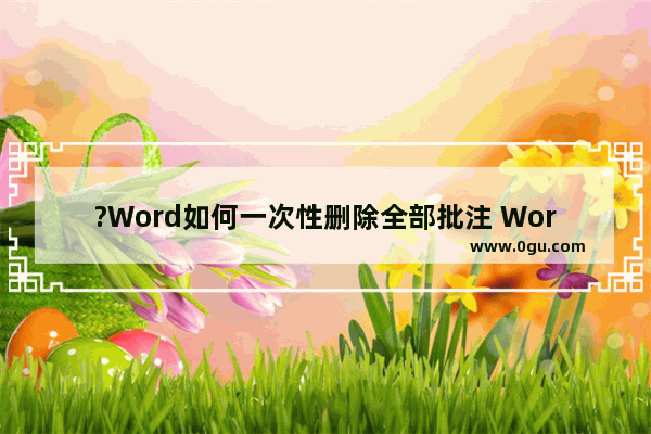 ?Word如何一次性删除全部批注 Word文档批量去掉所有批注的方法教程
