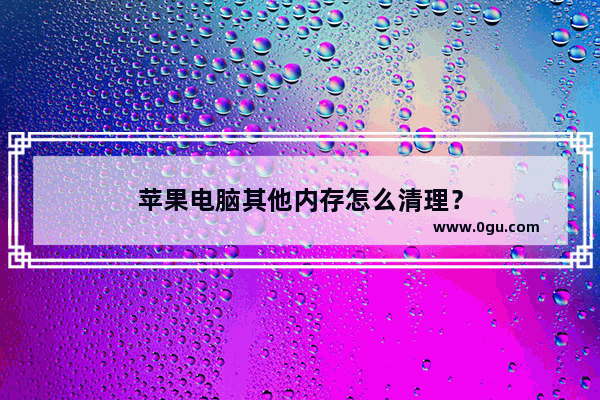 苹果电脑其他内存怎么清理？