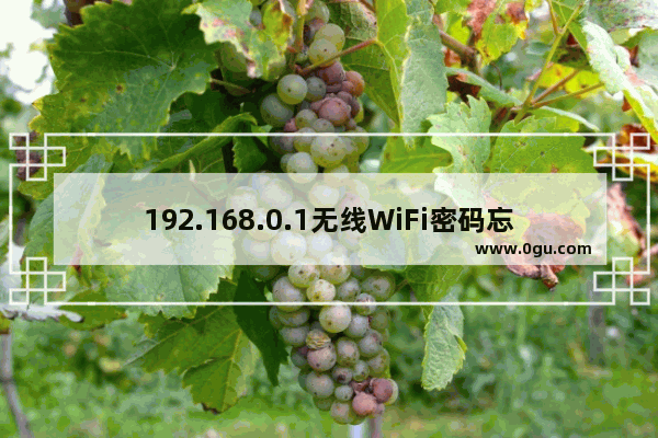 192.168.0.1无线WiFi密码忘记了