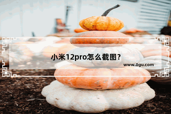 小米12pro怎么截图？