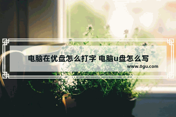 电脑在优盘怎么打字 电脑u盘怎么写