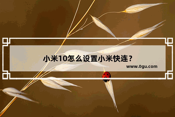 小米10怎么设置小米快连？