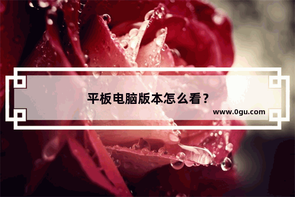 平板电脑版本怎么看？