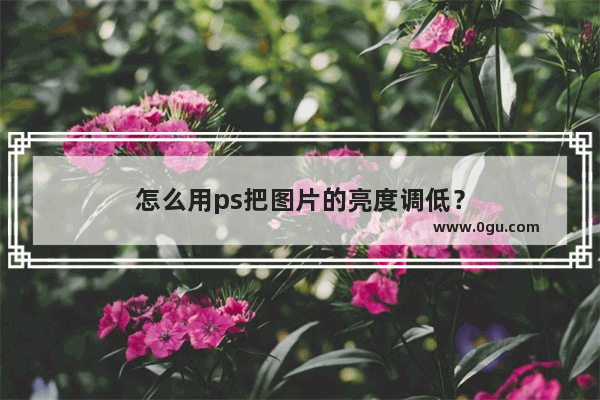 怎么用ps把图片的亮度调低？