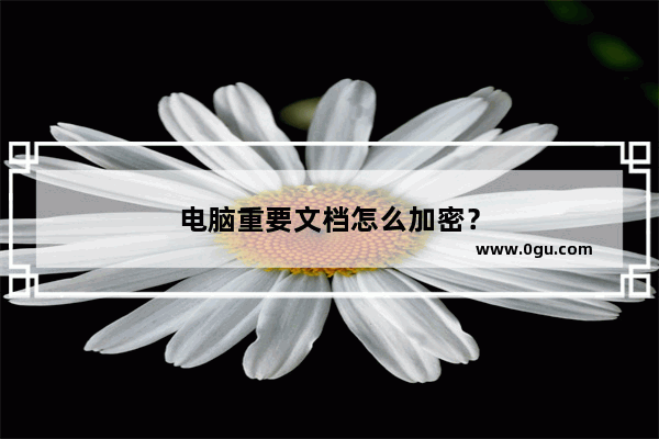 电脑重要文档怎么加密？