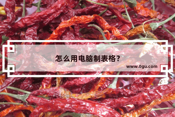 怎么用电脑制表格？