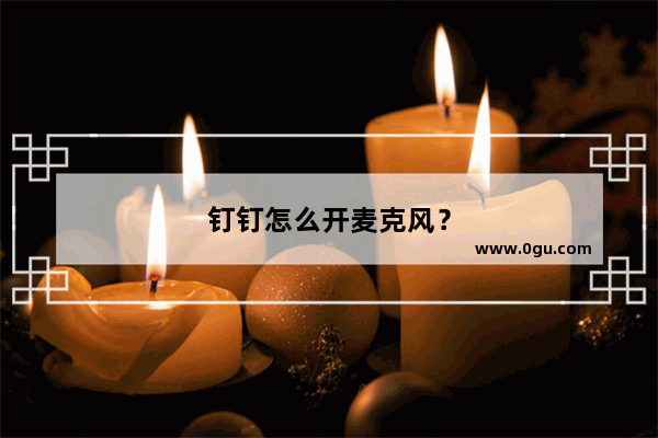 钉钉怎么开麦克风？