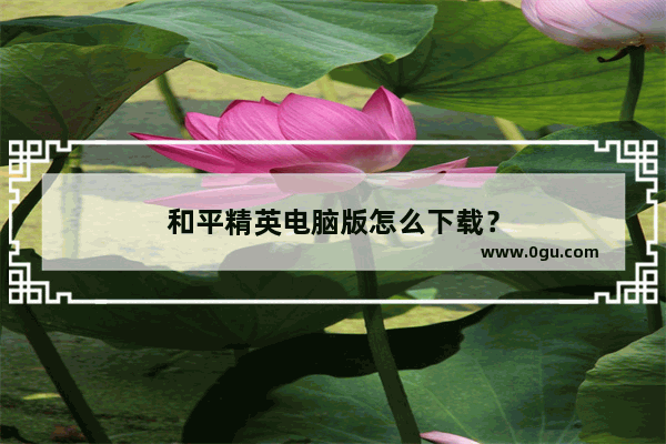 和平精英电脑版怎么下载？